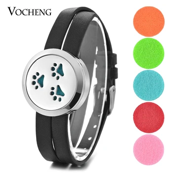 10pcs/lot Aromatherapy Diffuse Locket Bracelet 316L Stainless Steel Double Leather Paw Print Magnet Open with Oil Pads VA-576*10
10pcs/lot Aromatherapy Diffuse Locket Bracelet 316L Stainless Steel Double Leather Paw Print Magnet Open with Oil Pads VA-576*10