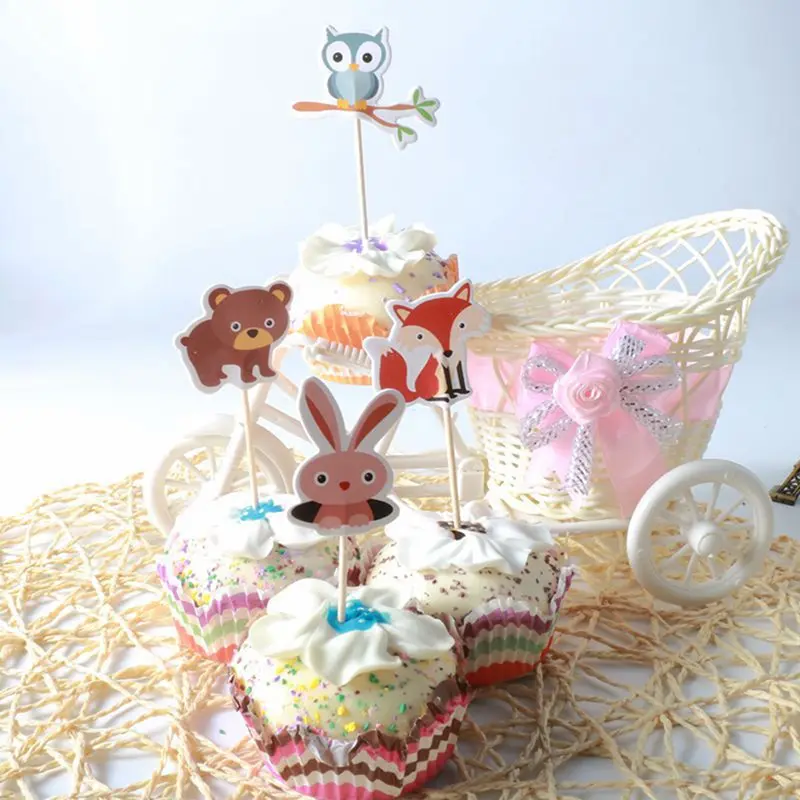 24Pcs Rabbit Bear Owl Fox Happy Birthday Party Baby Shower party Cupcake Topper Kids Children Party Cake Decor Supplies
24Pcs Rabbit Bear Owl Fox Happy Birthday Party Baby Shower party Cupcake Topper Kids Children Party Cake Decor Supplies