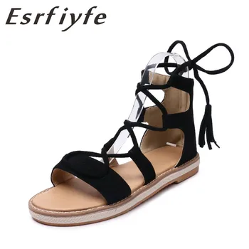 ESRFIYFE 2018 New Women Sandals Shoes Flat with Summer Sandals Fashion Solid Cross Strap Sandals Beach Shoes Big Size 43-43
ESRFIYFE 2018 New Women Sandals Shoes Flat with Summer Sandals Fashion Solid Cross Strap Sandals Beach Shoes Big Size 43-43