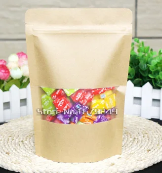15*22+4cm Bottom *140mic High Quality Food Kraft Paper Bags With Window Stand Up With Zipper Bags Free Shipping 200pcs/lot
15*22+4cm Bottom *140mic High Quality Food Kraft Paper Bags With Window Stand Up With Zipper Bags Free Shipping 200pcs/lot