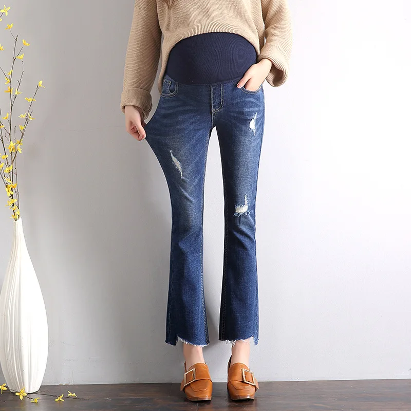 Elastic Waist Hole Stretch Jeans For Pregnant Women Clothes Nursing Trousers Pregnancy Overalls Denim Bell Bottom Pants H139
Elastic Waist Hole Stretch Jeans For Pregnant Women Clothes Nursing Trousers Pregnancy Overalls Denim Bell Bottom Pants H139