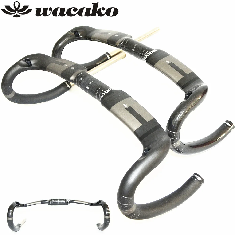 

wacako cycling bicycle road handlebar full carbon fibre bike handlebars bicycle parts inner cable routing matt gloss