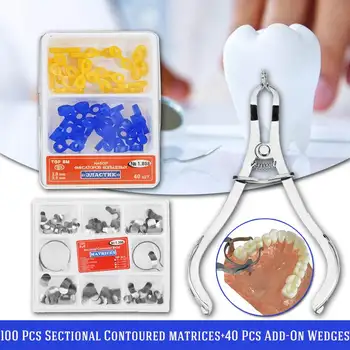 100Pcs Dental Matrixs Sectional Contoured Metal Matrices Plier Matrixs Band Forming Clip Silicone add-on Wedges Rubber Dentist
100Pcs Dental Matrixs Sectional Contoured Metal Matrices Plier Matrixs Band Forming Clip Silicone add-on Wedges Rubber Dentist