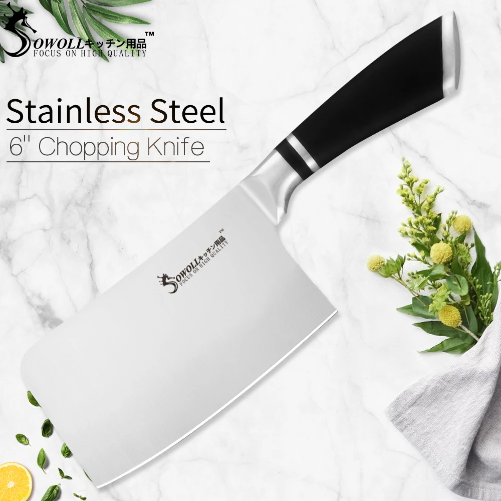 Sowoll Professional Chinese Chopping Knife Sharp Kitchen Butcher Knife For Cutting Steak / Chicken Bone / Fish / Poultry Cleaver
Sowoll Professional Chinese Chopping Knife Sharp Kitchen Butcher Knife For Cutting Steak / Chicken Bone / Fish / Poultry Cleaver