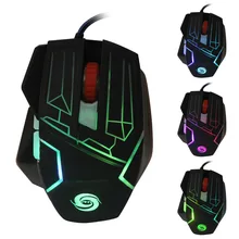 Colorful metal mechanical feeling game font b mouse b font 6 keys wired font b mice