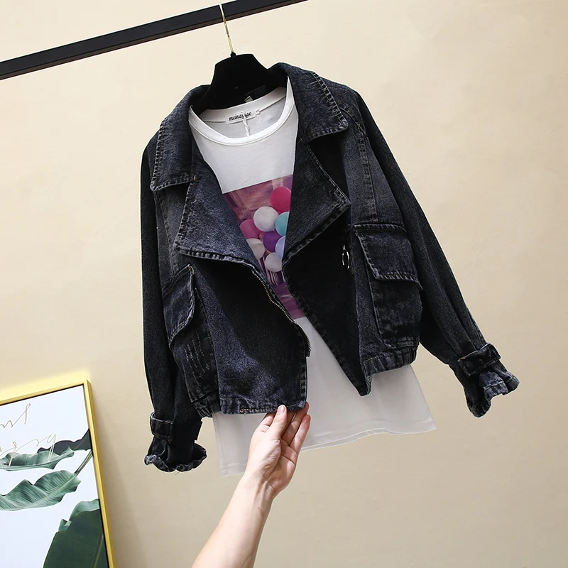 Korean style Womens Coat Short Denim Jacket Female Loose Big Size Vintage Coats Casual Student Outwear Women Black Jeans Jacket
Korean style Womens Coat Short Denim Jacket Female Loose Big Size Vintage Coats Casual Student Outwear Women Black Jeans Jacket