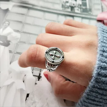 Vintage Women's open ring silver cross faith widely ring industrial style fashion punk Handmade minimalism for ladies
Vintage Women's open ring silver cross faith widely ring industrial style fashion punk Handmade minimalism for ladies