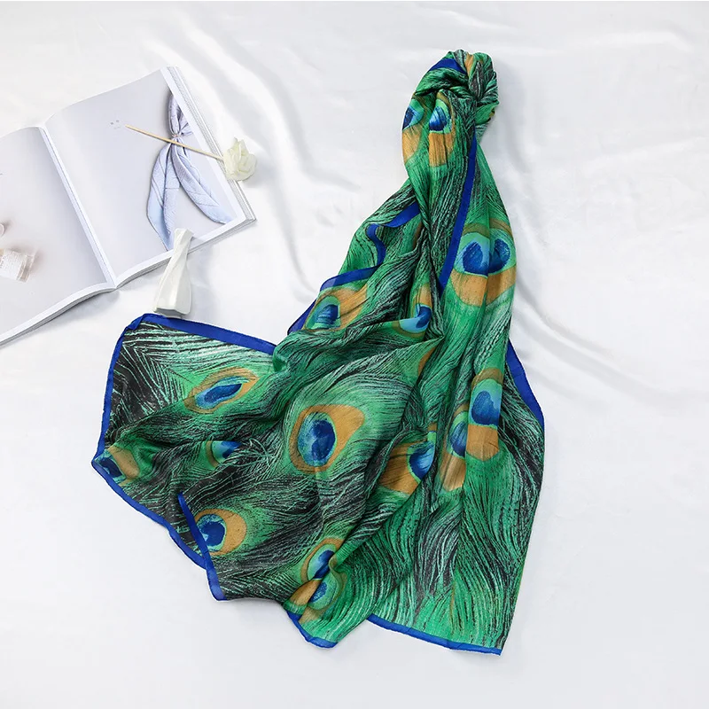 LEAYH Fashion 180*90 Long Scarf WomenPeacock Feathers Imitation Silk Scarves Beach Towels Summer Sunscreen Shawls and Wraps
LEAYH Fashion 180*90 Long Scarf WomenPeacock Feathers Imitation Silk Scarves Beach Towels Summer Sunscreen Shawls and Wraps