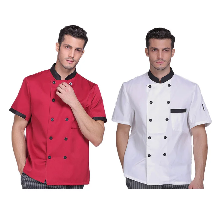 Summer Men Shirt Food Service Chef Uniform Short Sleeve Polyester Cook Bakery Costumes Solid Restaurant Cafe Kitchen Wear
Summer Men Shirt Food Service Chef Uniform Short Sleeve Polyester Cook Bakery Costumes Solid Restaurant Cafe Kitchen Wear