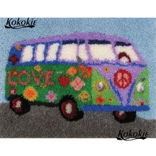Tapestry-Kits Latch-Hook-Kit Embroidery-Accessories Carpet Canvas 3d Rug Bus Cartoon