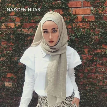 NEW fashion solid polyester transparency crinkled metallic thread pearls hijabs women scarf shawl Muslim head wrap elegant 10ps
NEW fashion solid polyester transparency crinkled metallic thread pearls hijabs women scarf shawl Muslim head wrap elegant 10ps