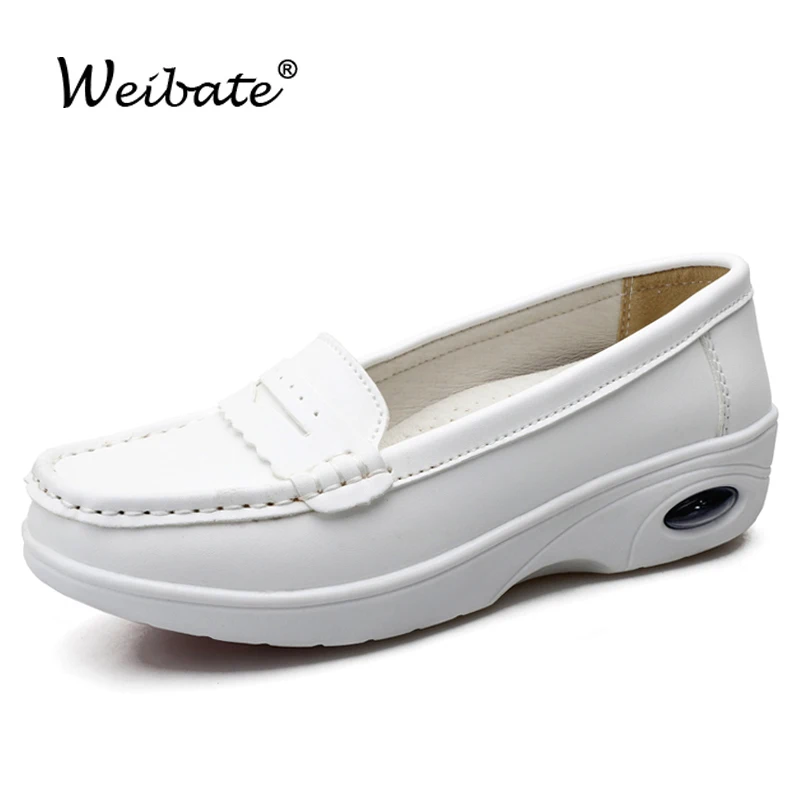 WEIBATE 2019 Spring Womens Solid White Penny Loafers Ladies Flats Air Cushion Nurse Shoes Casual Slip-on Platform Boat Shoes
WEIBATE 2019 Spring Womens Solid White Penny Loafers Ladies Flats Air Cushion Nurse Shoes Casual Slip-on Platform Boat Shoes