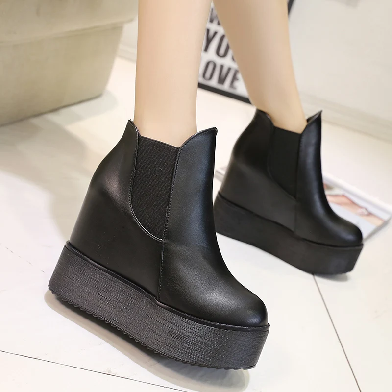 2017 new tide in spring and autumn increased female single Korean high short winter leisure shoes boots