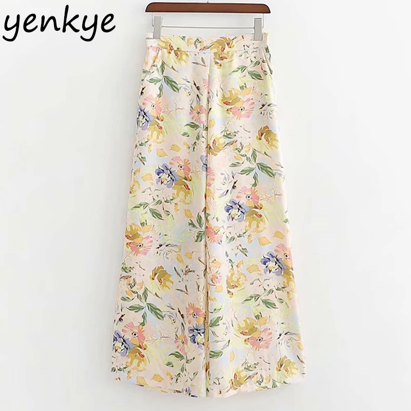 2019 Women Chic Floral Print Wide Leg Pants Modern Lady Side Zipper High Waist Casual Loose Summer Pants Long pantalones mujer
2019 Women Chic Floral Print Wide Leg Pants Modern Lady Side Zipper High Waist Casual Loose Summer Pants Long pantalones mujer