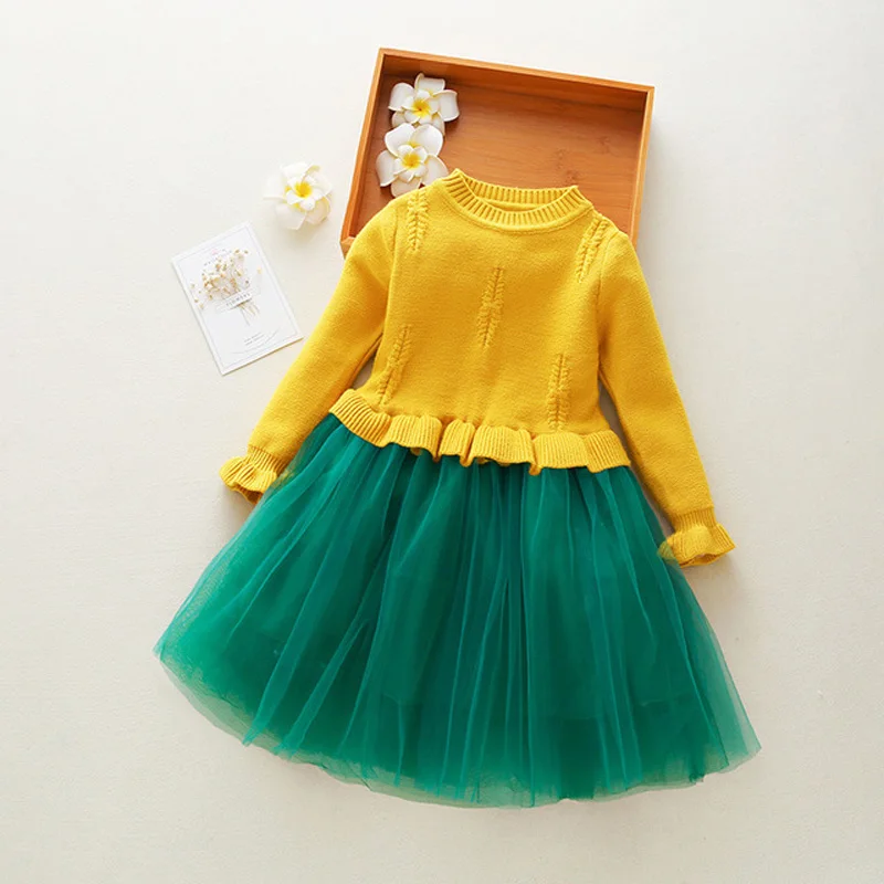 2018 Autumn Winter Girls Dress Long Sleeve Sweater Dress Mesh Patchwork Kids Knitted Dresses For Girls RT186
2018 Autumn Winter Girls Dress Long Sleeve Sweater Dress Mesh Patchwork Kids Knitted Dresses For Girls RT186