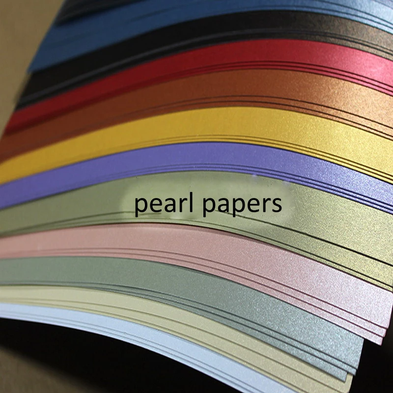 Image 100pcs lot A4 size 21*29.7cm 250gsm Pearl paper 11colors for choose, DIY box gift packing