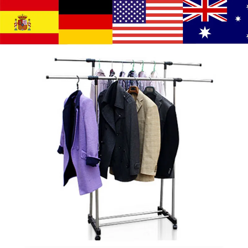 Multifunctional Clothes Hanger Stand Organizer Clothes Rack With 4 Wheels Adjustable Double Clothes Rails Coat Drying Racks
Multifunctional Clothes Hanger Stand Organizer Clothes Rack With 4 Wheels Adjustable Double Clothes Rails Coat Drying Racks