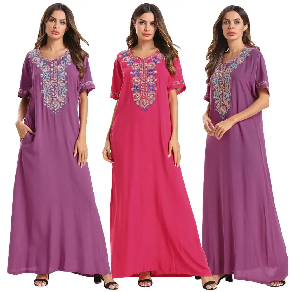 Kaftan Abaya Women Muslim Ethnic Long Dress Embroidery Jilbab Islamic Moroccan Robe Gown Dubai Cocktial Party Tunic Clothing Vintage
Kaftan Abaya Women Muslim Ethnic Long Dress Embroidery Jilbab Islamic Moroccan Robe Gown Dubai Cocktial Party Tunic Clothing Vintage