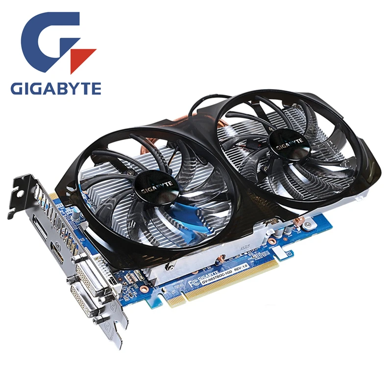 Видеокарта GIGABYTE GV N65TBOC 1GD бит GDDR5 GTX 650Ti 1 Гб графические карты для nVIDIA Geforce GTX650Ti Hdmi Dvi