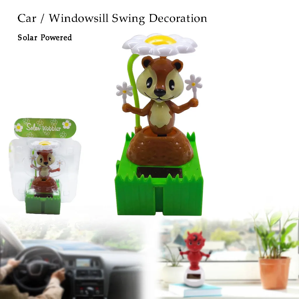 RUNDONG AUTO ACCESSORIES Ornaments Solar Powered Dancing Toys Cartoon squirrel Shaking Head Doll powered dancer toy Jun5
RUNDONG AUTO ACCESSORIES Ornaments Solar Powered Dancing Toys Cartoon squirrel Shaking Head Doll powered dancer toy Jun5