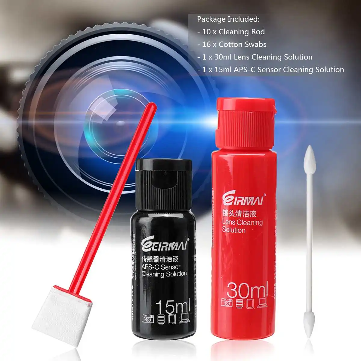 APS-C CMOS/CCD Sensor Cleaning Swab Lens Cleaner Kit For DSLR Digital Camera Rod Solution Cotton Swabs Phone Computer Screen
APS-C CMOS/CCD Sensor Cleaning Swab Lens Cleaner Kit For DSLR Digital Camera Rod Solution Cotton Swabs Phone Computer Screen