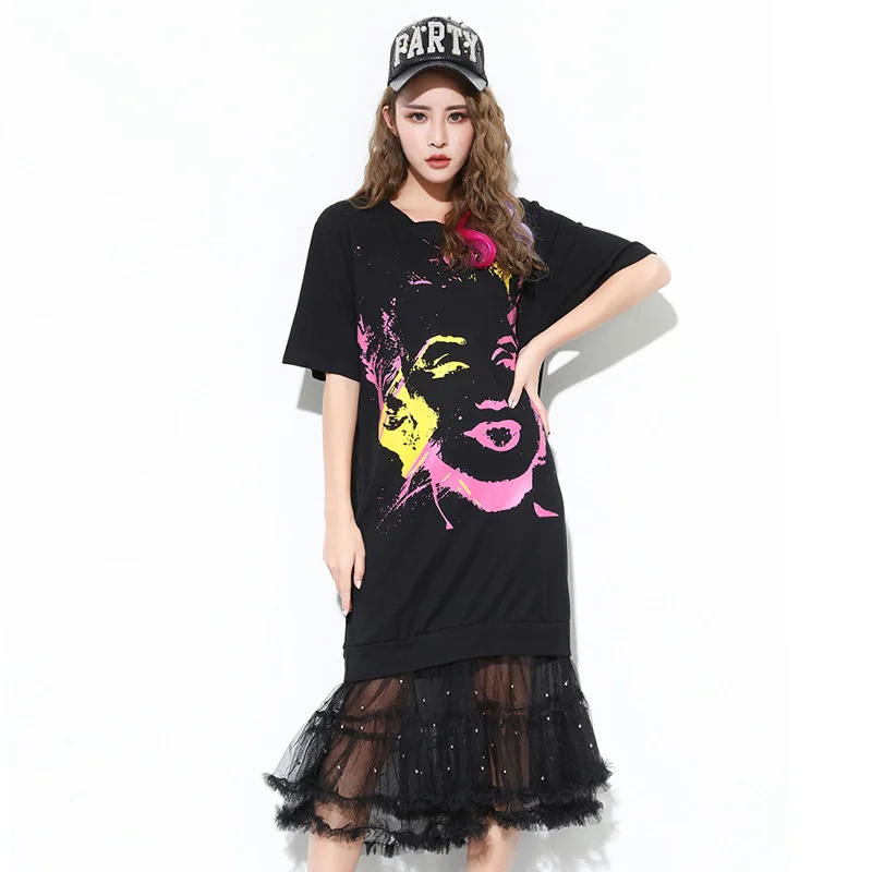 2018 summer clothes new women's long section mesh dress women Lilian Monroe avatar printing loose large size ladies dress women
2018 summer clothes new women's long section mesh dress women Lilian Monroe avatar printing loose large size ladies dress women