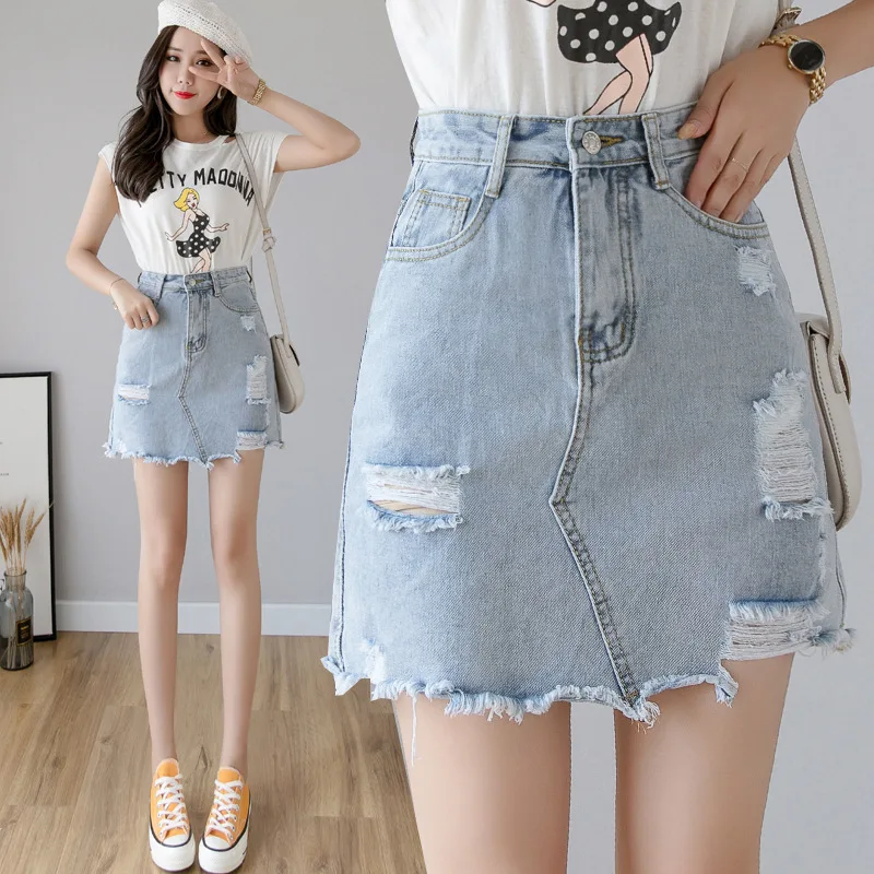 Jeans Skirt Summer New Fashion Hot Wild High Waist Slim a Word Package Hip Student Skirts Female College Wind Denim Short Skirt
Jeans Skirt Summer New Fashion Hot Wild High Waist Slim a Word Package Hip Student Skirts Female College Wind Denim Short Skirt