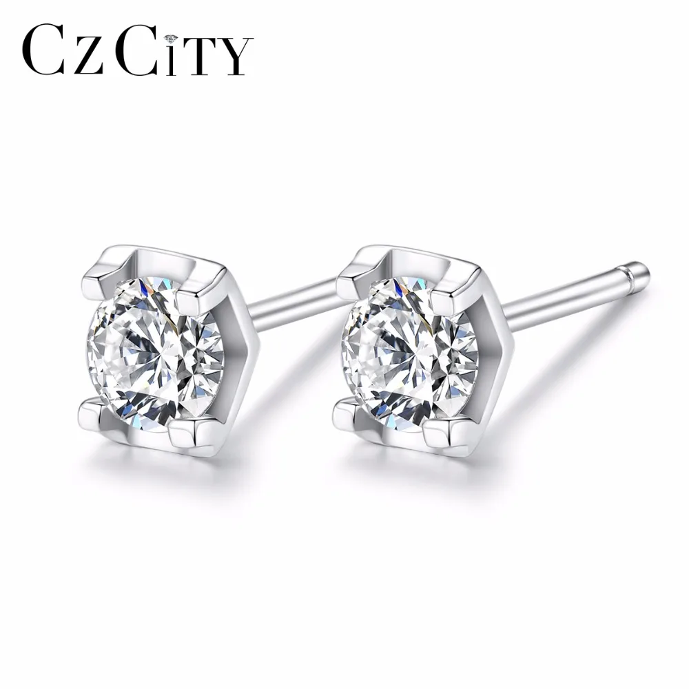 CZCITY Classic Dream 1 Carat Sterling Silver Stud Earrings High Quality Sparkling Cubic Zirconia S925 Earrings Fine Jewelry Gift
CZCITY Classic Dream 1 Carat Sterling Silver Stud Earrings High Quality Sparkling Cubic Zirconia S925 Earrings Fine Jewelry Gift