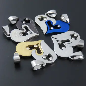 Stainless steel Black/Gold-color/Blue Love Heart Necklace Pendant For Man & Women Fashion Gift Jewelry
Stainless steel Black/Gold-color/Blue Love Heart Necklace Pendant For Man & Women Fashion Gift Jewelry