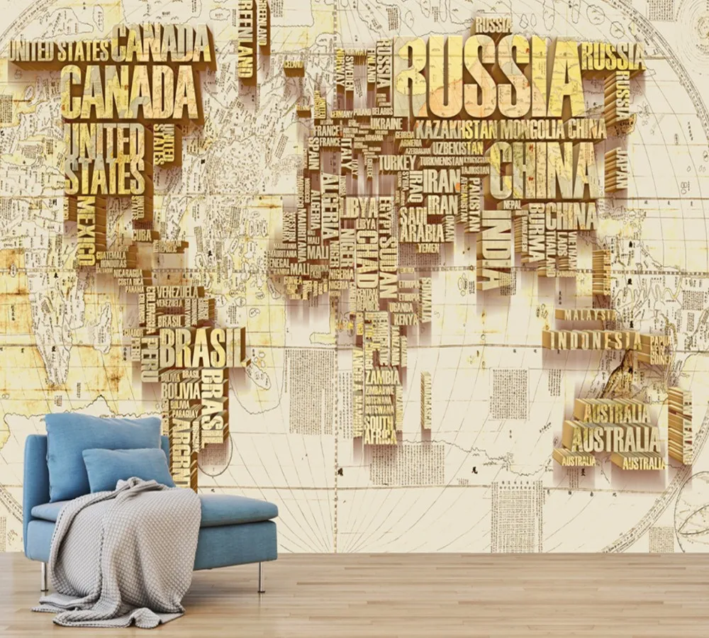 Free Shipping Custom 3D Nordic Chinese/English Mixed World Map Sofa TV Background Wall Gold Luxury Restaurant Hotel Wallpaper
Free Shipping Custom 3D Nordic Chinese/English Mixed World Map Sofa TV Background Wall Gold Luxury Restaurant Hotel Wallpaper