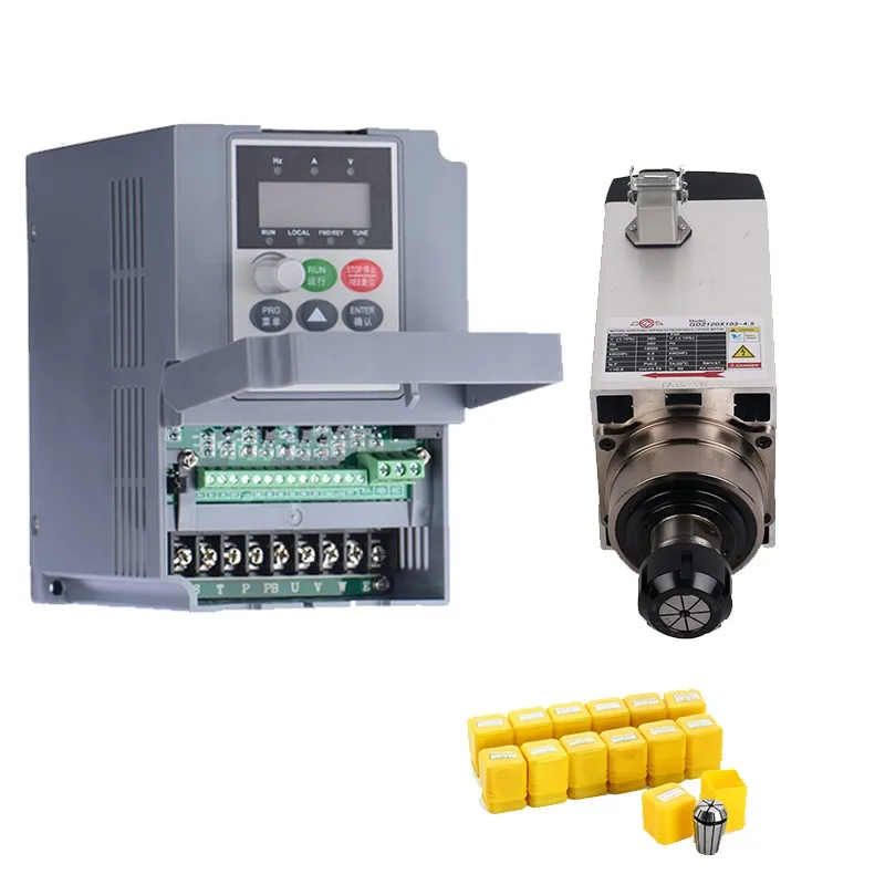 380V 1.5KW Square Spindle Motor Air Cooled 4Bearings +2.2kw VFD inverter + ER20 Collet kit for CNC Engraving Router Woodworking
380V 1.5KW Square Spindle Motor Air Cooled 4Bearings +2.2kw VFD inverter + ER20 Collet kit for CNC Engraving Router Woodworking