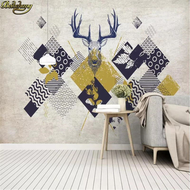 beibehang Custom wallpaper mural Nordic minimalist modern triangle geometry deer head TV mural background wall papel de parede
beibehang Custom wallpaper mural Nordic minimalist modern triangle geometry deer head TV mural background wall papel de parede