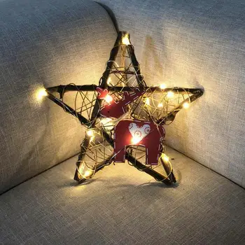 20led Lights Christmas Handmade DIY Branches Rattan Preparation Five-pointed Star With Lights Decorative Ornaments Pendant
20led Lights Christmas Handmade DIY Branches Rattan Preparation Five-pointed Star With Lights Decorative Ornaments Pendant