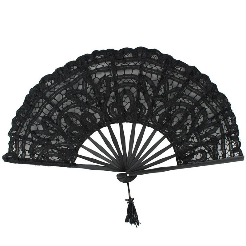Handmade Cotton Lace Folding Hand Fan for Party Bridal Wedding Decoration (Black)
Handmade Cotton Lace Folding Hand Fan for Party Bridal Wedding Decoration (Black)
