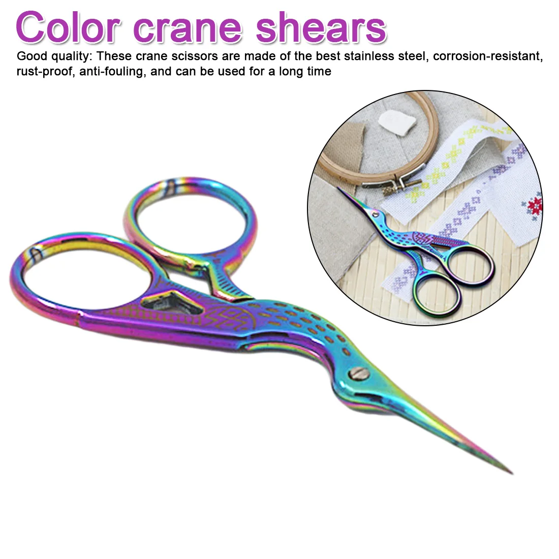 1pcs Stainless Steel Sewing Supplies Ten Embroidery Scissor Color Sewing scissors Classic Chameleon Crane Bird Scissors Durable
1pcs Stainless Steel Sewing Supplies Ten Embroidery Scissor Color Sewing scissors Classic Chameleon Crane Bird Scissors Durable