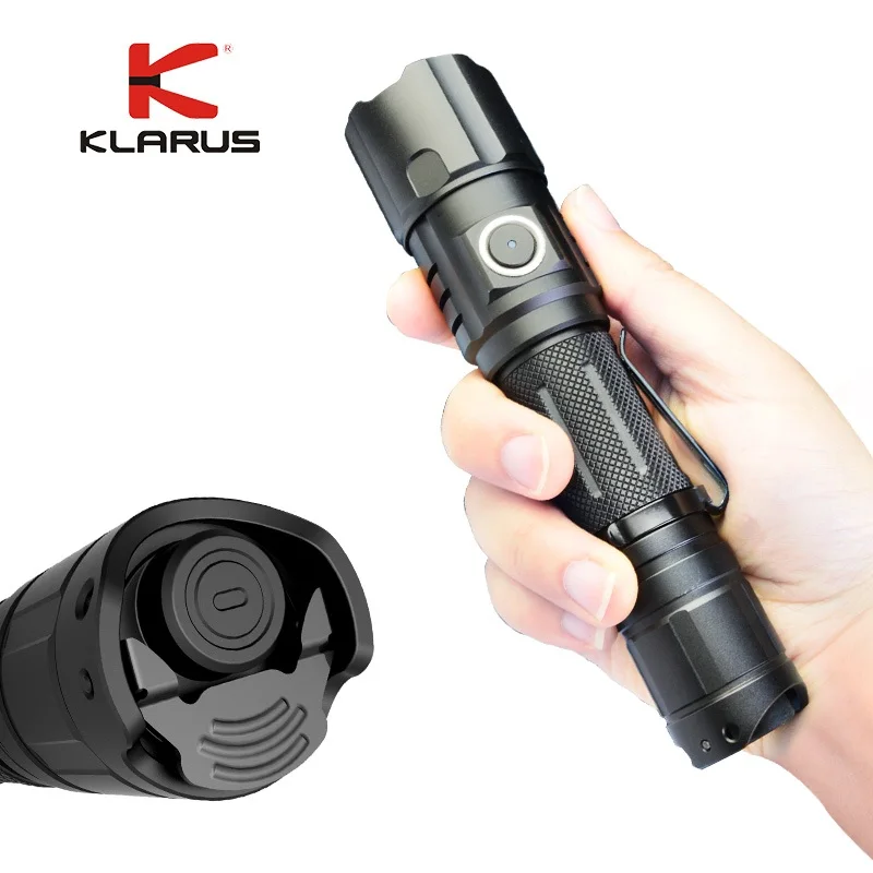 KLARUS FX10 Tactical Flashlight CREE XP-L HI V3 LED max 1000 lumen beam throw 300 meter USB rechargeable torch + 2600mAh battery
KLARUS FX10 Tactical Flashlight CREE XP-L HI V3 LED max 1000 lumen beam throw 300 meter USB rechargeable torch + 2600mAh battery