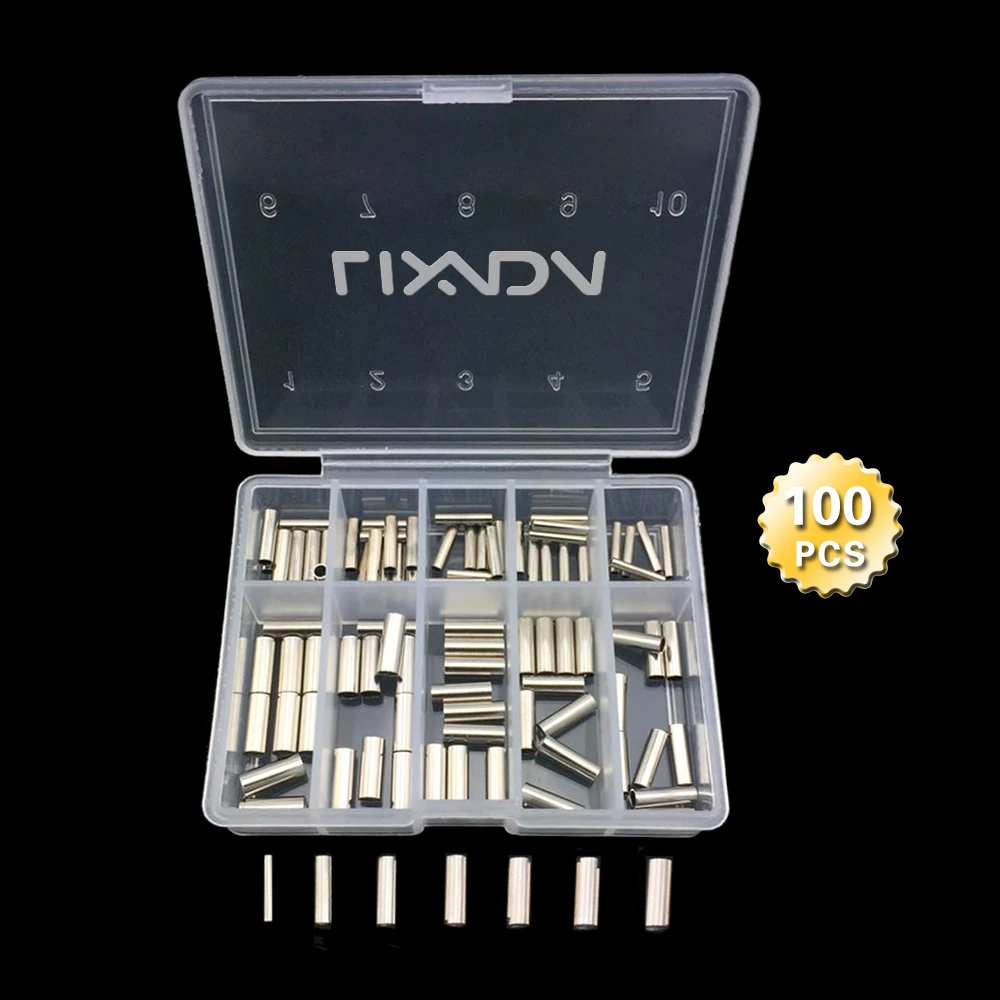Lixada 100Pcs/lot Fishing Single Barrel Copper Crimping Sleeves Fishing Line Clip Tube Connector Mixed Size for Pesca
Lixada 100Pcs/lot Fishing Single Barrel Copper Crimping Sleeves Fishing Line Clip Tube Connector Mixed Size for Pesca