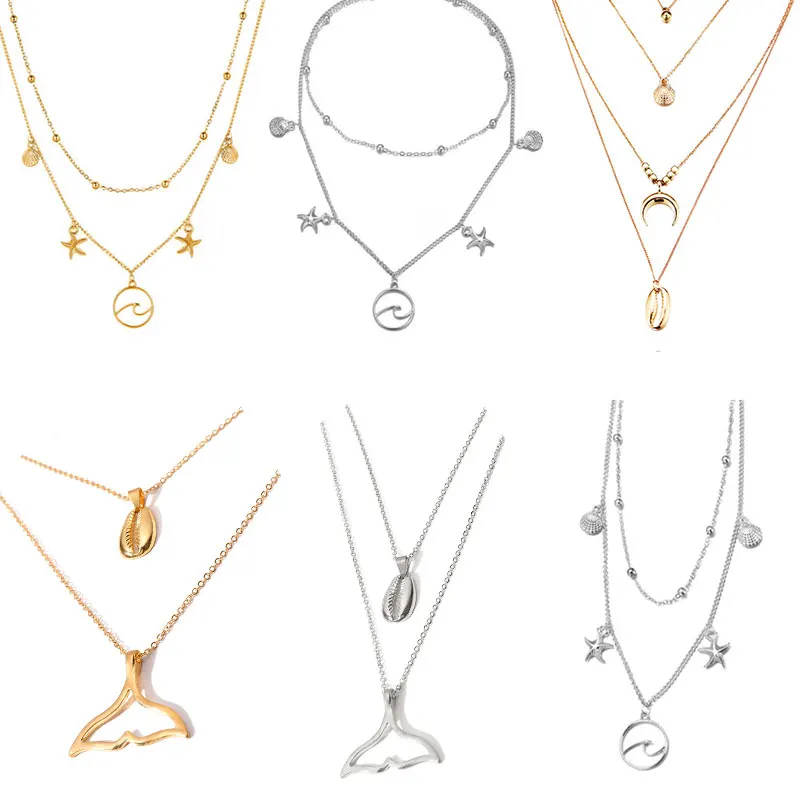 Sale Vintage Gold Color Shell Star Layered Pendant Necklaces For Women Charm Chain Pearl Choker Necklace boho Jewelry
Sale Vintage Gold Color Shell Star Layered Pendant Necklaces For Women Charm Chain Pearl Choker Necklace boho Jewelry