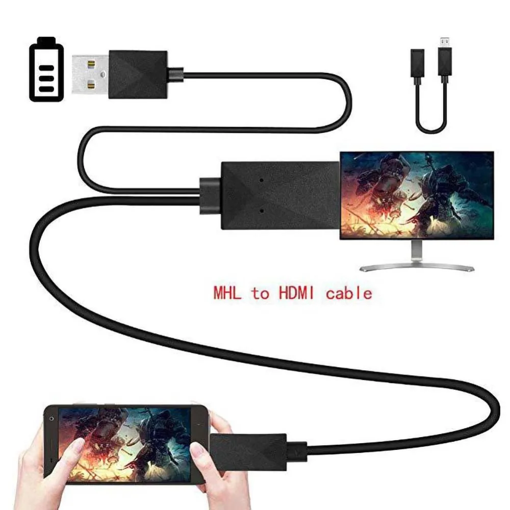 5 Pin & 11 Pin 1080P MHL Micro USB to HDMI Cable Adapter Converter for Samsung S4 S5 Note 4 and other Android Phones
5 Pin & 11 Pin 1080P MHL Micro USB to HDMI Cable Adapter Converter for Samsung S4 S5 Note 4 and other Android Phones