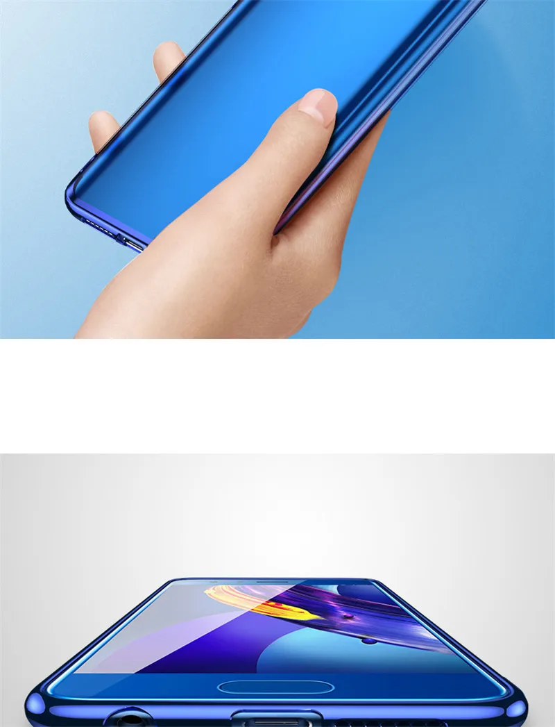transparent plating soft silicone tpu case cover for huawei honor 9 8 pro 11