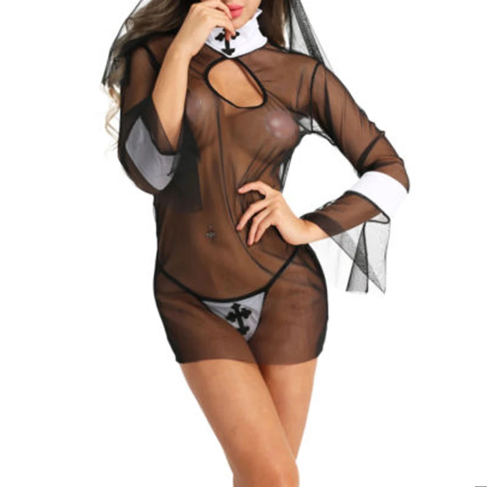 Sexy Women Fancy Dress Cosplay Nun Priest Sister Erotic Underwear Adult Cosplay Halloween Costume Outfit Sexy Transparent 2019
Sexy Women Fancy Dress Cosplay Nun Priest Sister Erotic Underwear Adult Cosplay Halloween Costume Outfit Sexy Transparent 2019