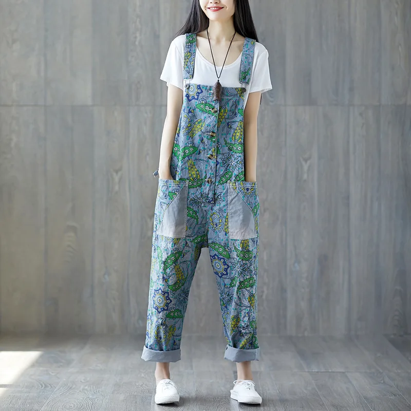 Women Summer Printed Washed Holes Denim Jumpsuits Ladies Thin Denim Overalls Female Patchwork Printing Rompers Vintage Ripped
Women Summer Printed Washed Holes Denim Jumpsuits Ladies Thin Denim Overalls Female Patchwork Printing Rompers Vintage Ripped