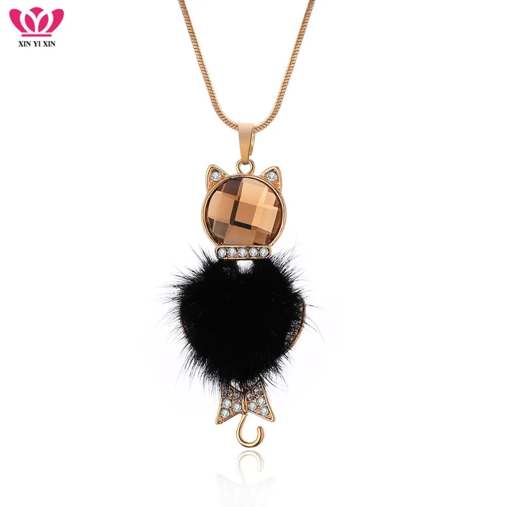 Cute Cat Pendant Necklace For Women Crystal Black Fur Pom Pom Ball Long Sweater Necklace Fashion Jewelry Party Wedding Gifts New
Cute Cat Pendant Necklace For Women Crystal Black Fur Pom Pom Ball Long Sweater Necklace Fashion Jewelry Party Wedding Gifts New