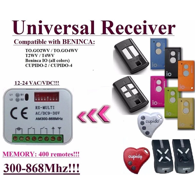 1pcs Beninca TO.GO2WV, TO.GO4WV, T2WV, T4WV, CUPIDO, IO 2-channel compatible receiver rolling code fine
1pcs Beninca TO.GO2WV, TO.GO4WV, T2WV, T4WV, CUPIDO, IO 2-channel compatible receiver rolling code fine