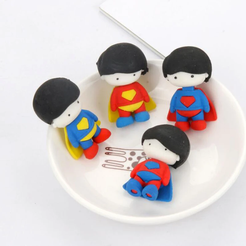 Novel Kawaii Superhero Superman Eraser Student pencil writing Correction Supplies Office School stationery Eraser
Novel Kawaii Superhero Superman Eraser Student pencil writing Correction Supplies Office School stationery Eraser