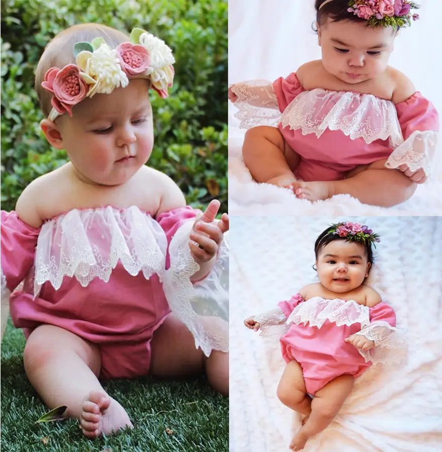 Emmababy Newborn Baby Bodysuits Off Shoulder Lace Bodysuits For Baby Girls 0-3Y Fits Pink Summer Outwear Hot Selling
Emmababy Newborn Baby Bodysuits Off Shoulder Lace Bodysuits For Baby Girls 0-3Y Fits Pink Summer Outwear Hot Selling