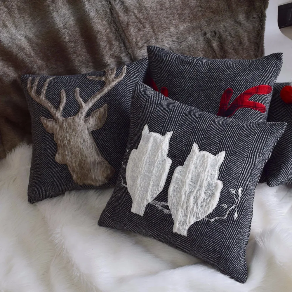 

Free Shipping Herringbone Applique Embroidery Cute Pillow Covers Cushion Sofa Cushion