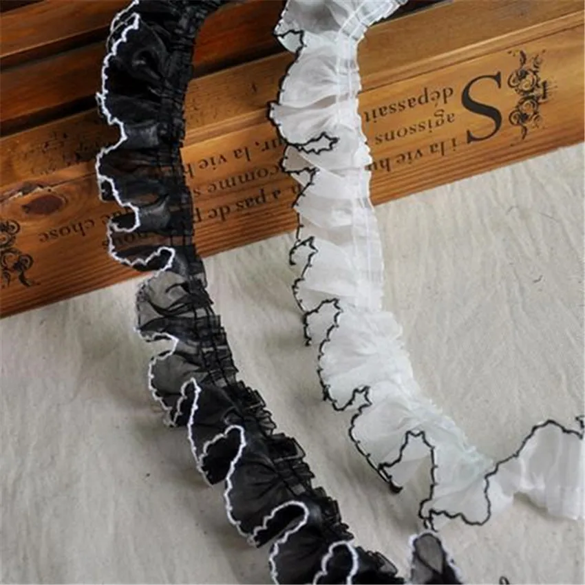 1 Yard Black/White Ruffled/Pleated/Drape Lace Trim 4cm Wide DIY Handmade Sewing Supplies
1 Yard Black/White Ruffled/Pleated/Drape Lace Trim 4cm Wide DIY Handmade Sewing Supplies