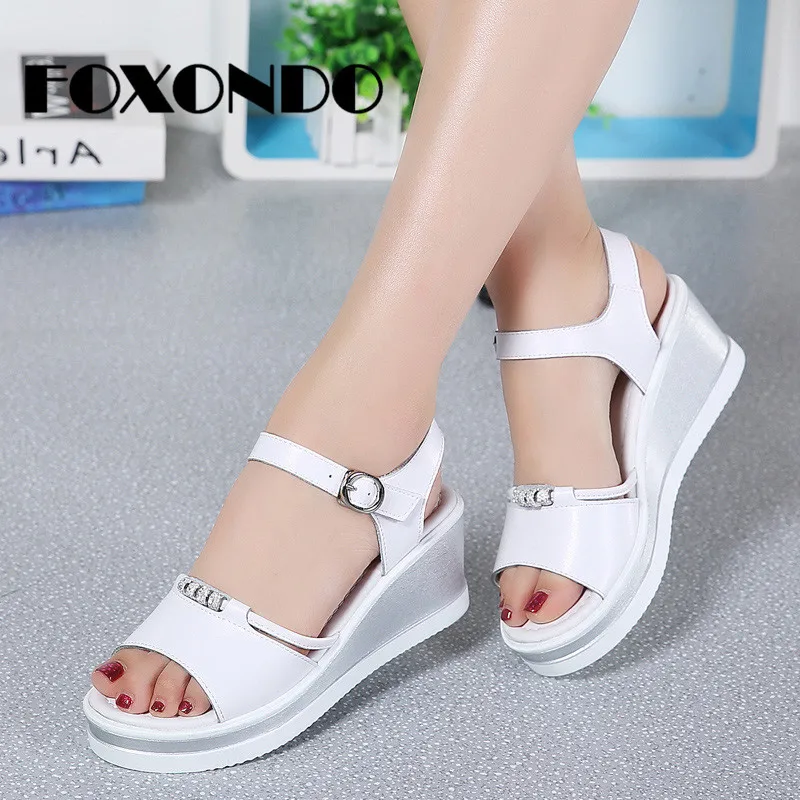 FOXONDO 2019 Summer Ladies Peep Toe High Heels Platform White Flipflops Heeled Sandals Women Sandals White Flat Wedge Sandals
FOXONDO 2019 Summer Ladies Peep Toe High Heels Platform White Flipflops Heeled Sandals Women Sandals White Flat Wedge Sandals