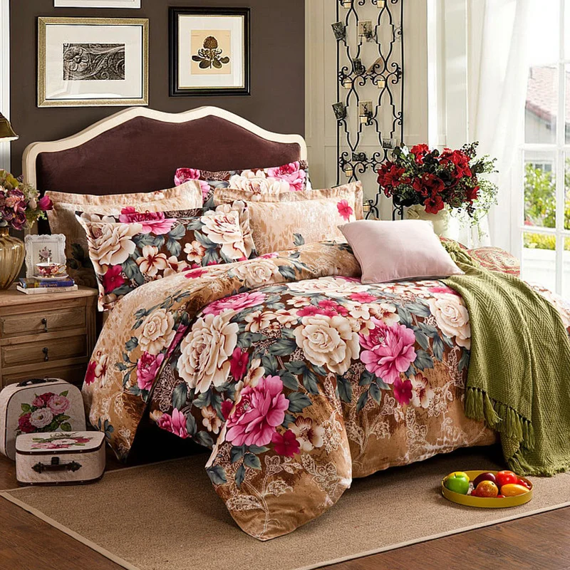 Brown Purple 100%Cotton kids adults Bedding Set twin full queen king size Floral print Duvet cover soft Bed sheet set Pillowcase
Brown Purple 100%Cotton kids adults Bedding Set twin full queen king size Floral print Duvet cover soft Bed sheet set Pillowcase